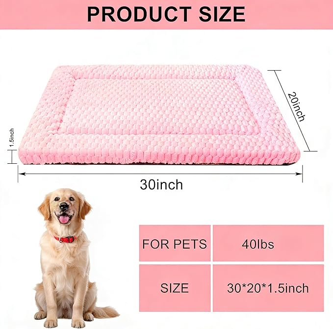 Dog Bed Mat - Reversible Dog Crate Bed Mats, Soft & Breathable Kennel Pad, Durable Crate Bed for Small Medium Large Dogs & Cats