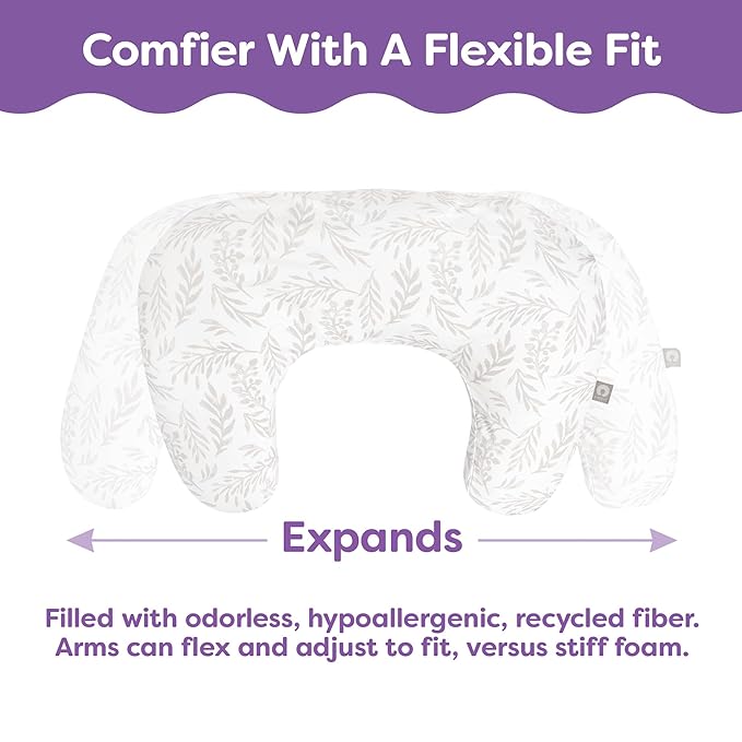Boppy Nursing Pillow - Ergonomic Bottle & Breastfeeding Pillow with High, Firm, Large Area, Water-Repellent Cushion with Washable Cover; Baby Safety Alliance Verified - Neutral Plants and Animals