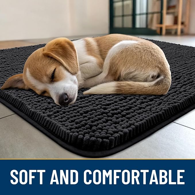 Smiry Dog Door Mat for Muddy Paws 59x20, Absorbent Dirt Trapper, Non-Slip