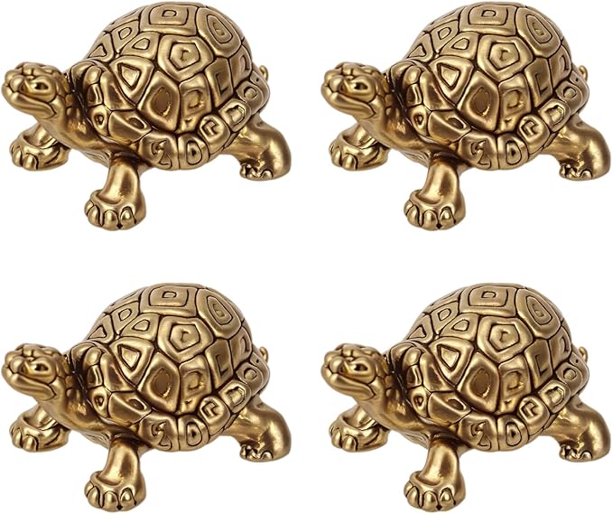4pcs Mini Turtle Shape Copper Bath Disk Ornaments Decorations, Copper Bird Bath Purification Disc Decorative Birdbath Cleaner Universal Fit Outdoor Outside Birdbaths & Bowl Decor