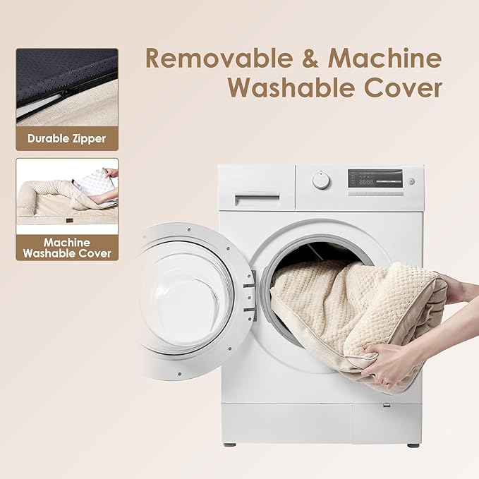 EHEYCIGA Large Dog Bed Memory Foam for Crate, Orthopedic Dog Bed Large Size Dogs with Washable Removable Cover, Waterproof Pet Sofa Couch with Nonskid Bottom, 35x22x6, Beige