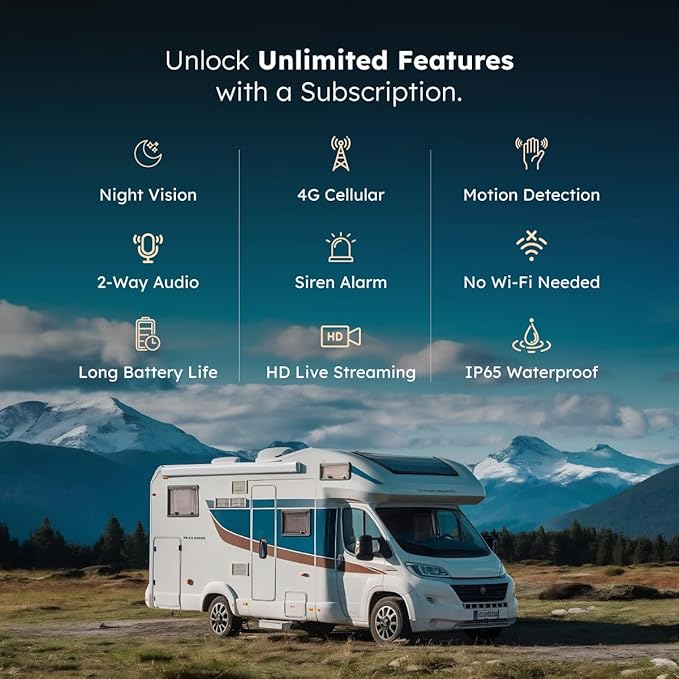 Waggle 4G LTE Cellular Security Camera, 2K HD Pet Monitor, No WiFi, 9000mAh Battery, Night Vision, 2-Way Talk & Siren Alarm, Dog Monitor for RVs/Camping/Travel & Indoor/Outdoor - Subscription Required