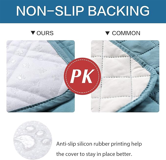 Waterproof Dog Bed Covers for Couch Protection, Water-Resistant Soft Dog Pet Blanket Anti-Slip Dog Blanket for Bed, for Furniture Bed Couch Sofa (Gray Blue,82x102inch)