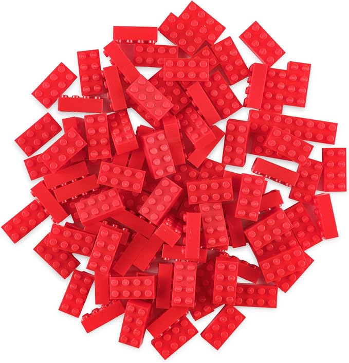 Strictly Briks Classic Bricks Starter Kit, Red, 96 Pieces, 2x4 Studs, Building Creative Play Set for Ages 3 and Up, 100% Compatible with All Major Brick Brands