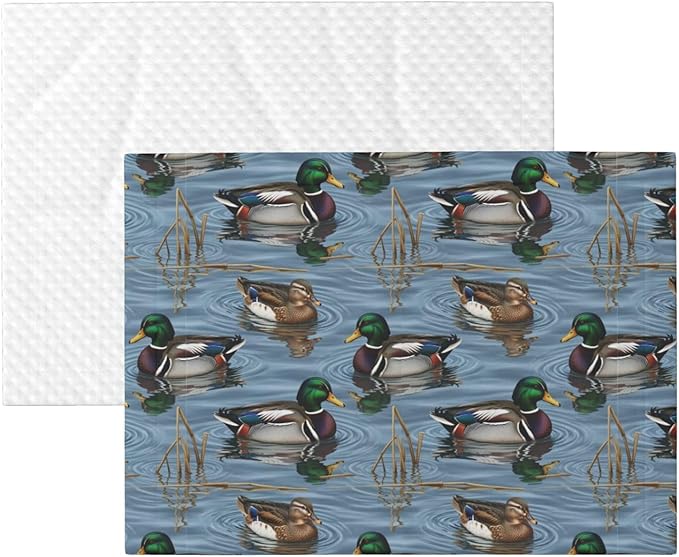 Reversible Dog Blanket for Beds Couches, Beauty Mallard Ducks Hunting, Double Sided Cat Blanket with Textured Dot Feel and Smooth Feel for Seasonal Comfort All Year