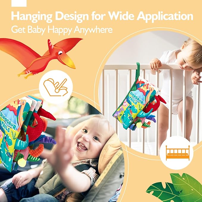 hahaland Baby Books 0-6 Months,Infant Tummy Time Toy High Contrast Sensory Toys 6 to 12 Months Touch Feel Book Baby Gifts for Boy Girl 0-3 Month Book Early Learning Toy (Single Book)