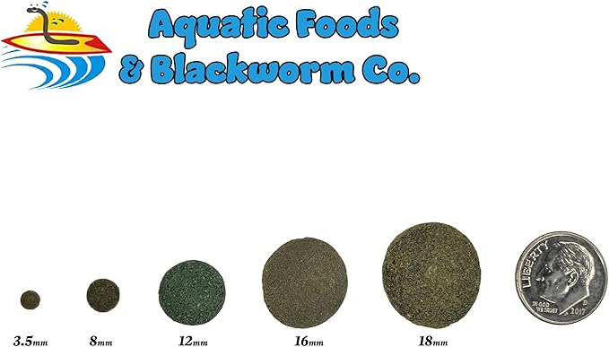 Aquatic Foods Inc. 12mm 1/2" Sinking Wafers of Algae & Spirulina Ideal for Plecos, Bottom Fish, Catfish, Shrimp, Snails, Crayfish, All Herbivorous & Omnivorous Tropical Fish...AFI Wafers..1-lb