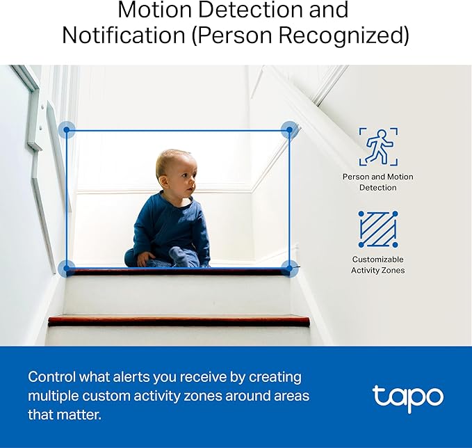 Tapo 1080P Indoor Wired Security Camera - Works as a Baby Monitor & Pet Camera, Motion Detection, 2-Way Audio, Siren, Night Vision, Subscription-Free Local Storage or Optional Cloud, C101