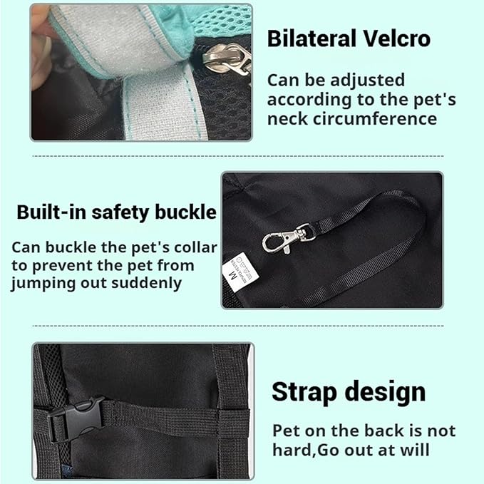 Portable Pet Carrier Backpack, Adjustable Pet Front Cat Dog Carrier Backpack Travel Bag for Small Medium Dogs Cats Puppies, Cat Backpack Carrier for Hiking Cycling (C, M)