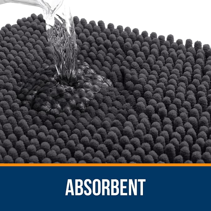 OLANLY Small Bathroom Rugs 24x16, Extra Soft Absorbent Chenille Bath Rugs