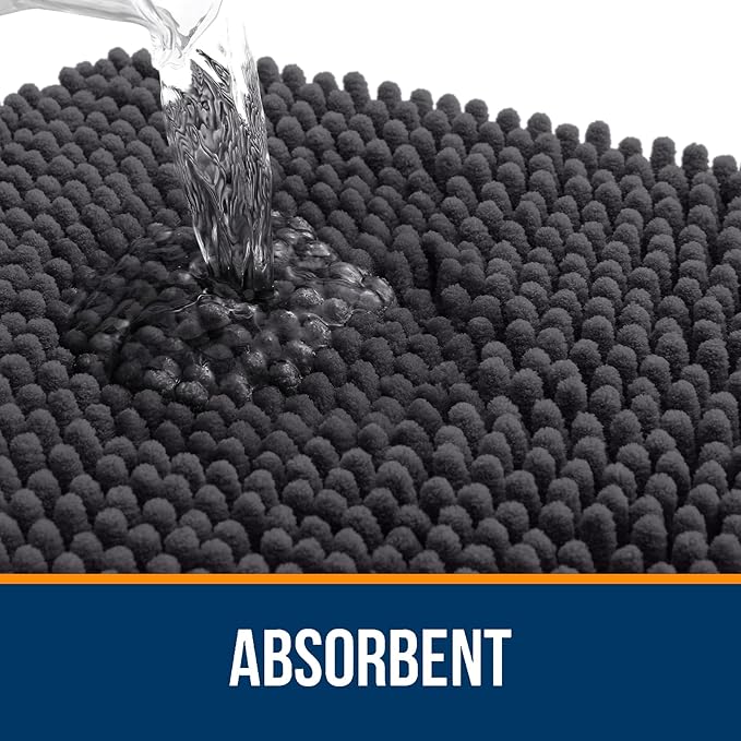 OLANLY Toilet Rugs U-Shaped 24x24, Extra Soft Absorbent Chenille Contour