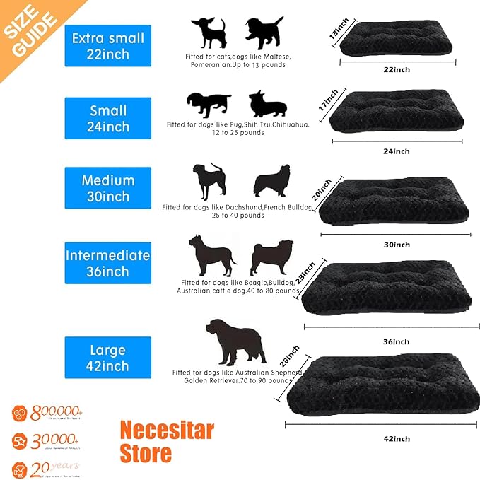 Dog Crate Mat for Dog Cages Black Dog Bed for Small Dogs 24 Inch Dog Crate Bed Washable Dog Mats for Sleeping,Up to 25 lbs Soft and Fluffy Small Dog Bed for Crate Tire Printing Black S.