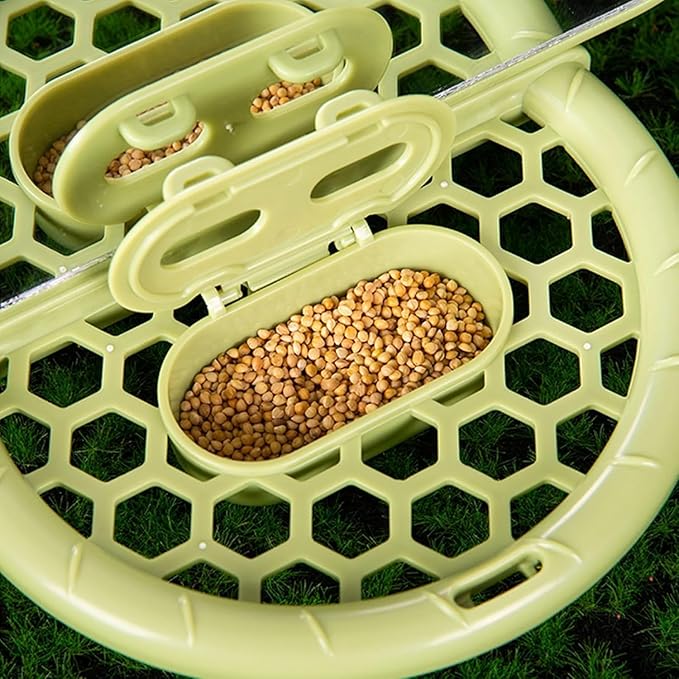 Bird Mirror with Perch Stand, Bird Toys for Parakeet Cockatiel Conure Lovebirds Finch Canaries (Green)