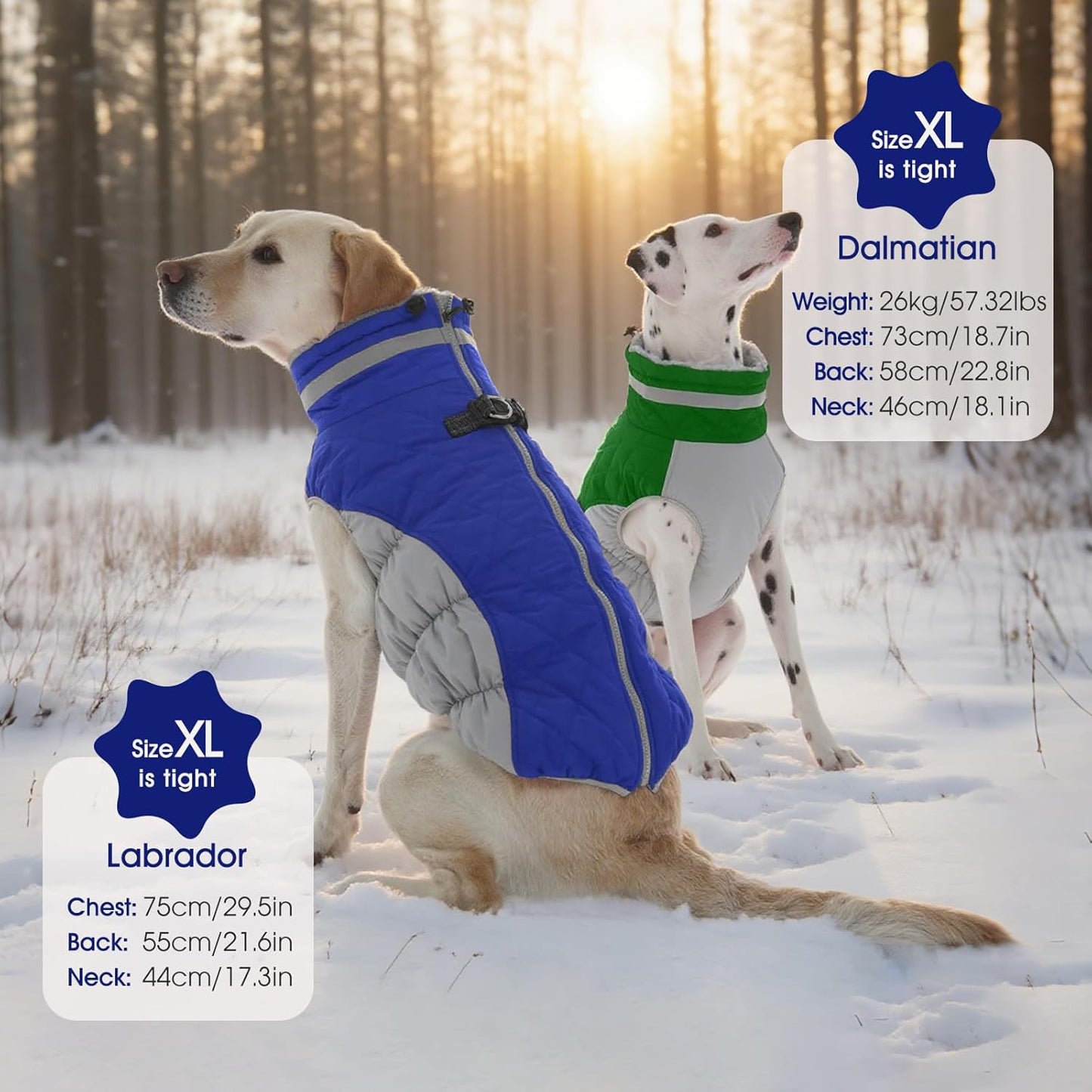 FUAMEY Dog Coat for Large Dogs,Waterproof Dog Winter Jacket with Harness Built in Puppy Cold Weather Coats Reflective Pet Vest with Zipper Warm Fleece Dogs Snowsuit Windproof Green XXL