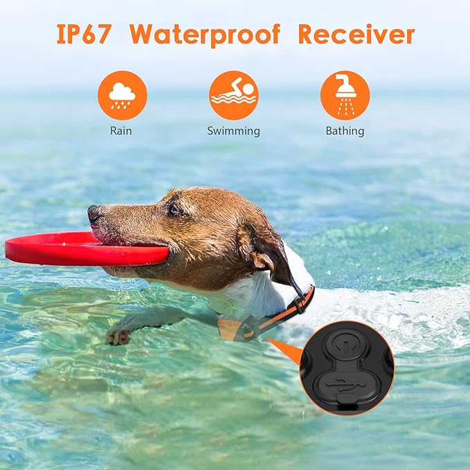Shock Collar for Dogs, IP67 Waterproof Dog Training Collar with Remote, 3 Training Modes with Beep, Vibration, and Safe Static, Rechargeable for Large Medium