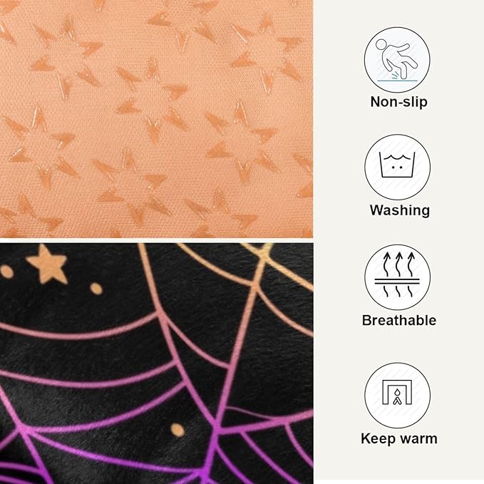 Pet Bed Halloween Spider Web Dog Bed Mat Absorbing Non Slip Pad Pet Sleeping Mat for Small, Medium, and Large Dogs Puppy Cat 36 in x 24 in
