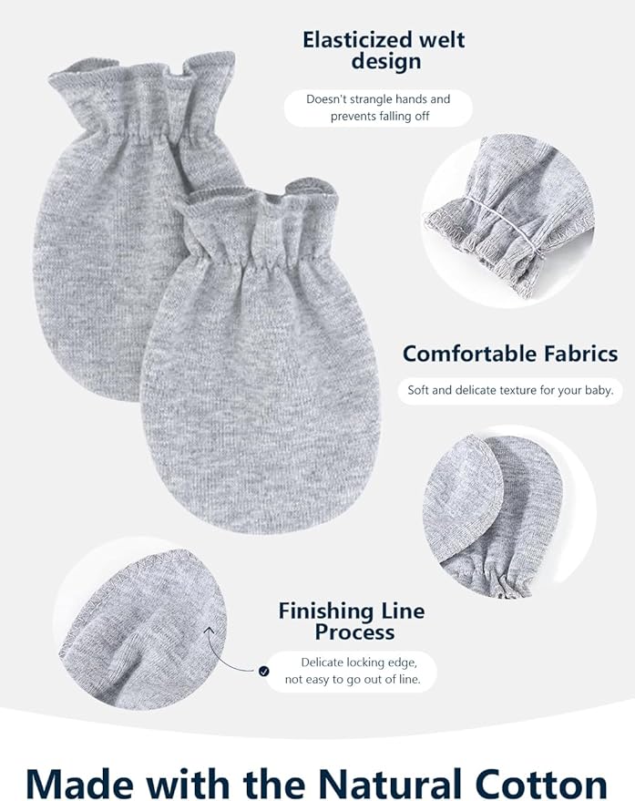 Cute Baby Mittens Newborn, No Scratch Baby Boy Mittens, Baby Girl Hat Gloves for Toddlers, Infant, Newborn