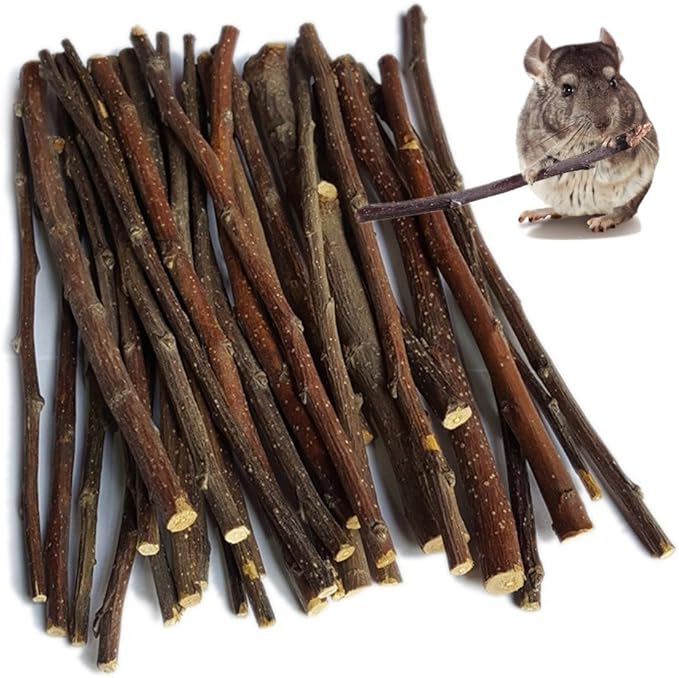 sharllen 300g(10.5oz) Apple Sticks (About 90 Sticks) Pet Chew Toys for Rabbits Chinchilla Guinea Pigs by