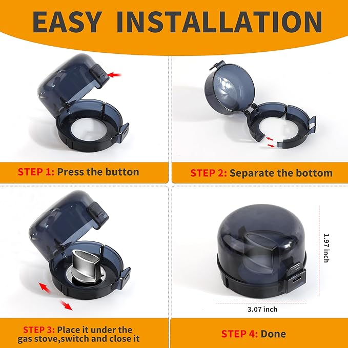 5 + 1 Packs Stove Knob Safety Covers for Child, Childproof Oven Door Lock, Baby Proofing Kitchen Gas Range Oven Knobs Locks, Black