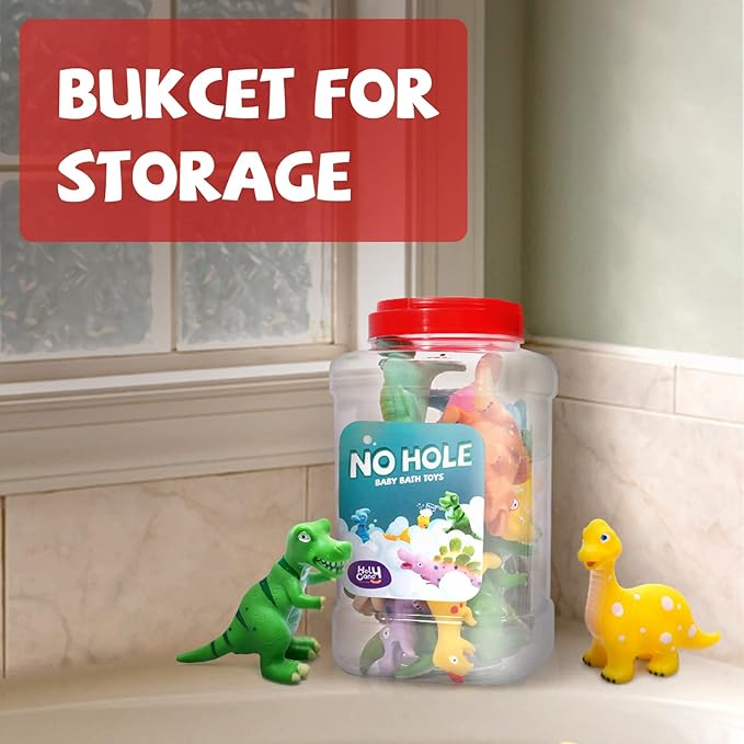 Hely Cancy Dinosaur Bath Toys - No Hole Bath Toys for Kids,Baby Bath Toys for Shower Water Pool Toys