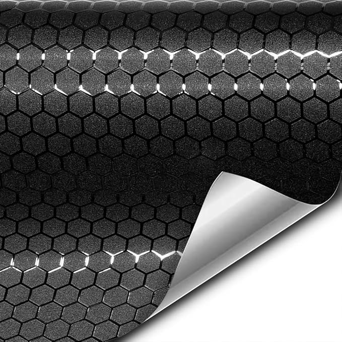 VViViD+ Honeycomb Matte Black Medium Pattern Car Wrap Vinyl (25ft x 5ft)