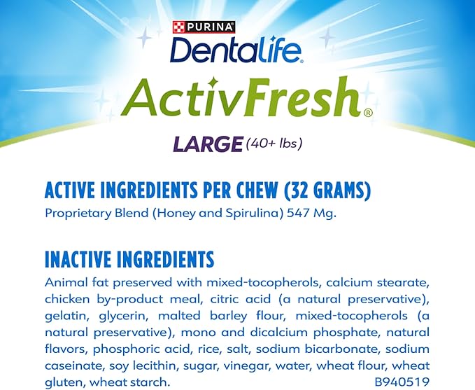 DentaLife ActivFresh Dog Chews for Large Dogs 40 lbs. and up, Dental Chews to Freshen Breath, Chicken Flavor, 24.1 oz., 21 Chews - 21 ct. Pouch