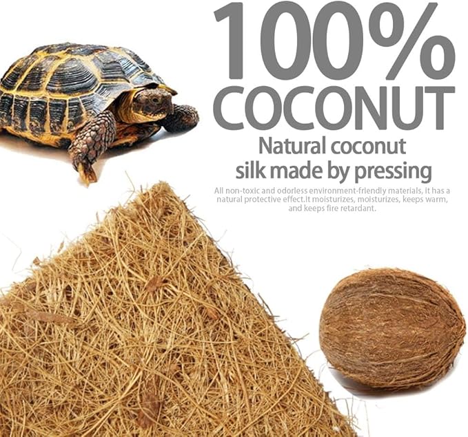 Hamiledyi 35.4×15.7" Reptile Carpet Coconut Fiber Substrate Large Lizard Cage Mat Coco Fiber Liner Snake Bedding Natual Coconut Fiber Carpet for Bearded Dragon Turtles Iguana Tortoises