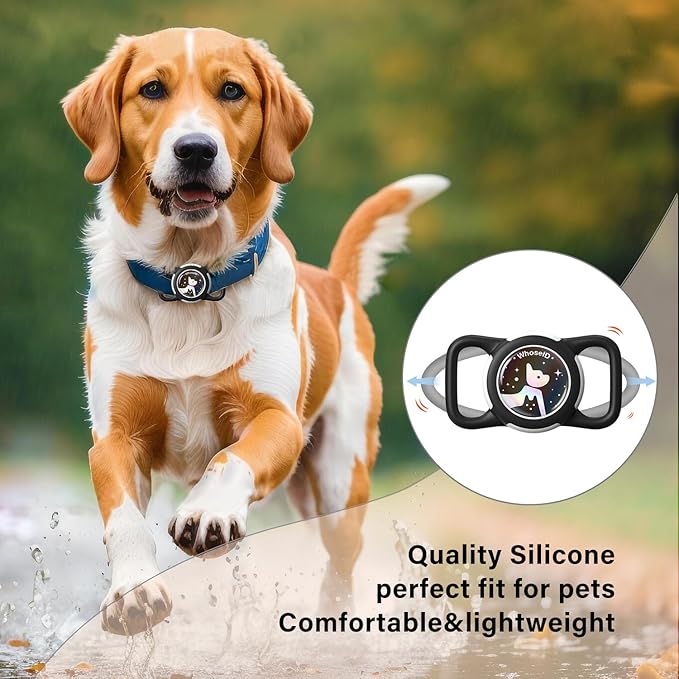Waterproof Dog Collar Holder, Silicone & ABS Holder for Dog & Cat Collars, Ultra-Durable, Lightweight and Protective Case (Black&Black-1, Regular)