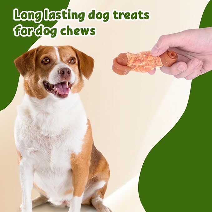 Chicken Wrapped Dog Treats with Cranberry & Peanut Butter – Natural Chewy Bone Long Lasting Snacks for Medium to Large Dogs 4.5" 454g/1lb