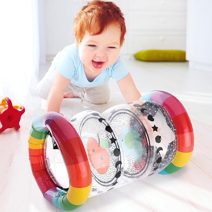 The Peanutshell Inflatable Tummy Time Roller - Crawling Toys for Babies, Soft & Supportive Baby Tummy Time Roller, Water-Friendly Crawling Toys for 6-12 Months - Montessori