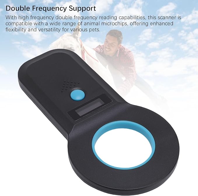 15 Digits Pet Chip Reader USB Connectivity Supports FDX B for EMID Double Frequency Pet Identification Ideal for OntheGo Scanning (Black)