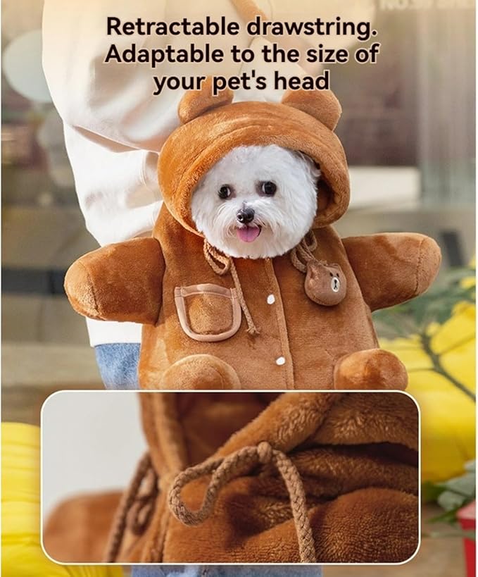 Cat Puppy Plush Outing Backpack Cute Bear Bee Design Anti-Escape Bag for Kitten Cat Small Dog Gift Choice