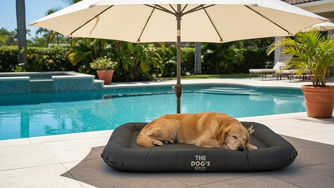The Dog’s Bed Waterproof Dog Bed for XL Dogs, Grey – Durable Washable Dog Bed for Indoor & Outdoor Use, Tough Oxford Fabric, Removable Cover, Crate Kennel Car Travel Bed