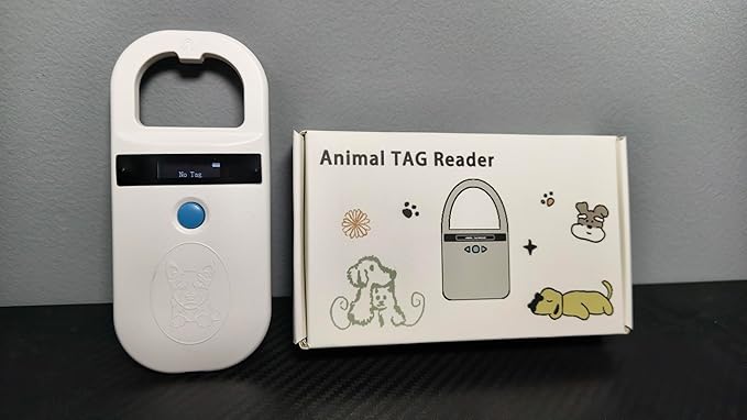 Pet Microchip Scanner ISO11784/85/FDX-B/EMID Animal Handheld Reader,134.2kHz Pet ID Scanner Rechargeable Animal Chip Registration, for Dog/Cat/Pig(AR190A)