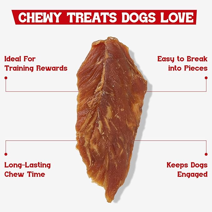 Beefeaters Chicken Jerky Strips for Dogs – Dog Treat. 100% Real Chicken Breast, Grain-Free, No Additives, Perfect for Training & Healthy Growth, Allergy-Friendly