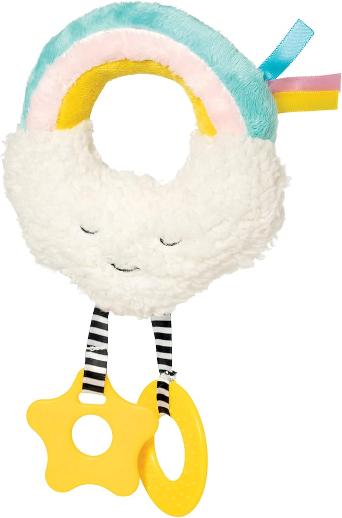Manhattan Toy Cherry Blossom Days Cloud Baby Circle Rattle with Crinkle Paper and Teethers