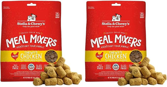Stella & Chewy's Freeze-Dried Raw Chicken Meal Mixers- Dog Food Topper and Mixer - Made with 95% Cage-Free Chicken,Organs & Bone - Perfect for Picky Eaters - Grain-Free - 35oz,(Pack of 2)