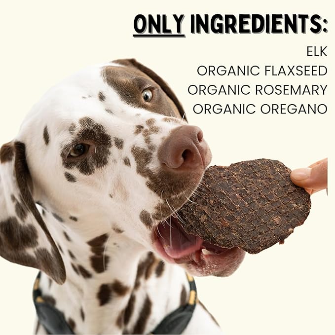 Winnie Lou Elk Jerky Dog Treats – Limited Ingredient, Human Grade, Training Treats for Small, Medium & Large Dogs, USA Made, High Protein, Chews, Hypoallergenic, Sensative Stomach (1 Pack)