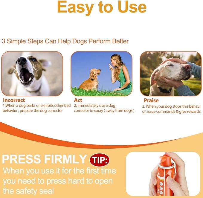 Spray Corrector Dog 80ml 3 Pack Spray Dog Trainer, Corrector Spray for Dog to Stops Barking, Jumping Up, Food Stealing, Dog Fights, Avoidance, Unwanted Dog Behaviour