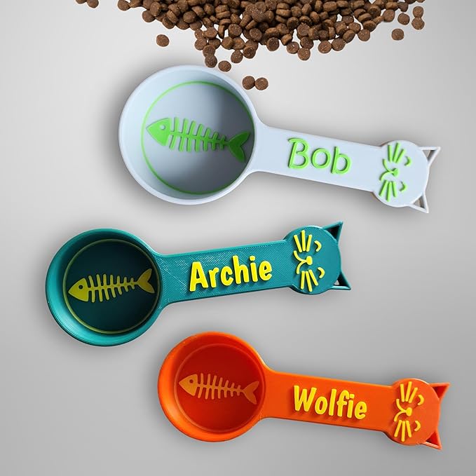 Personalized Cat Food Scoop, Cat Food Measuring Cup with Name, Kibble Scoop (16 oz - 2 cups)