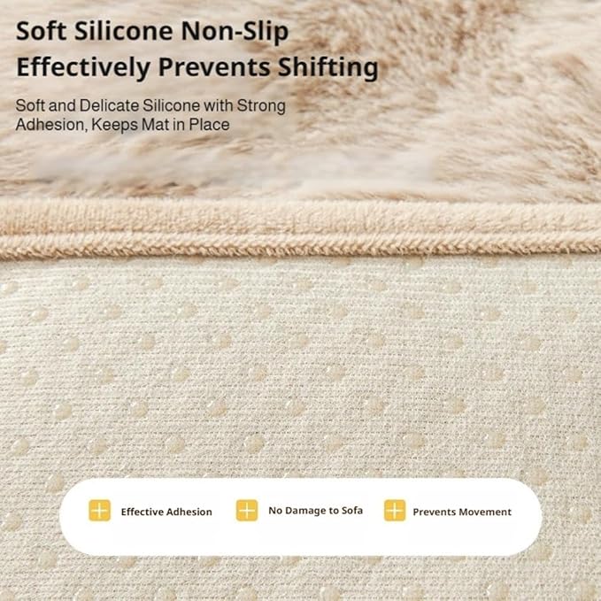 Waterproof Throw Blanket For Dogs & Indoor Cats,Dog Pad Washable Removable Couch Cover,Plush Long Fur Mat with Non Slip Silicone Base,Furniture Protector Gift for New Pet Parents,29.5"x29.5" (grey)