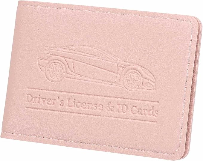 HARFINGTON Car Registration and Insurance Holder PU Leather Vehicle Glove Box Organizer Storage Accessories Car ID Holder with 6 Pockets for License ID Card Bank Card Documents, Pink