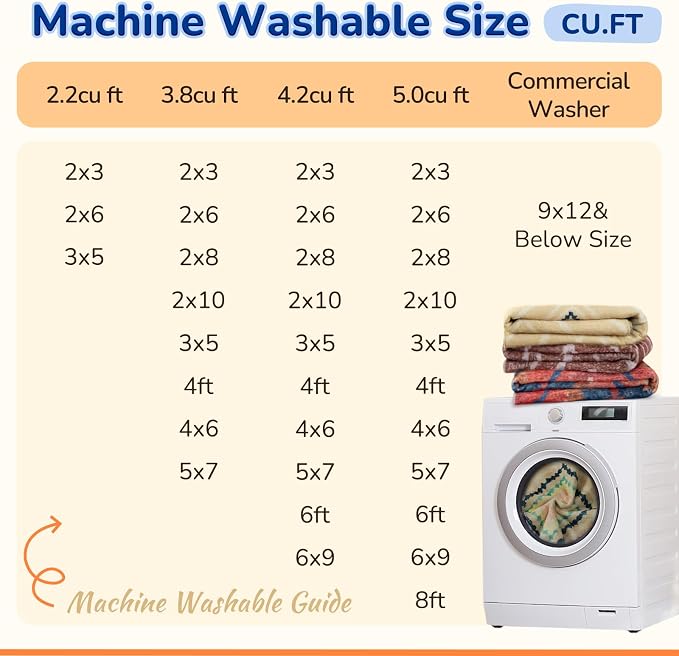 BESTSWEETIE Area Rug 6x9 Rug Machine Washable Non-Slip Low Pile Print Pattern
