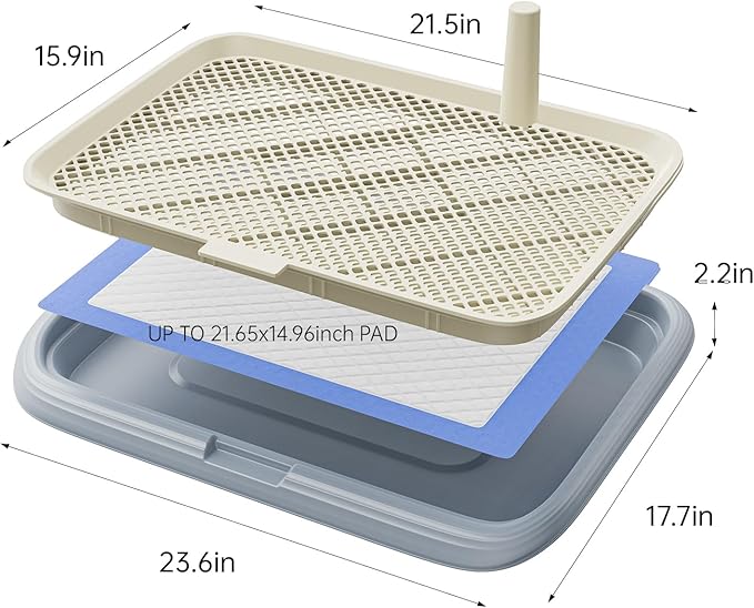 Dog Potty Tray, 23.6"x17.68" Indoor Pet Pee Pad Holder,Puppy Training Holder,Bathroom Dog Litter Box, Pet Toilet for Small and Medium Dogs,Housebreaking Supplies, Pet Products (Green)