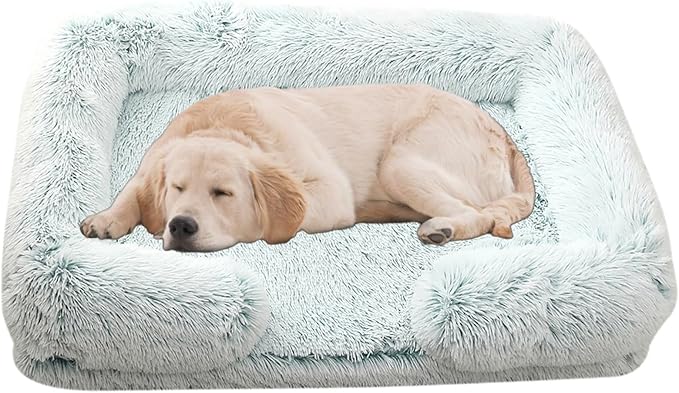 Dog Beds Large Sized dog Orthopedic, Sofa Dog Bed with Waterproof Lining and Nonskid Bottom, Rectangle Washable Dog Bed for Medium Small Dogs and Cats Comfortable ( Color : Green2 , Size : 51 x 35" )
