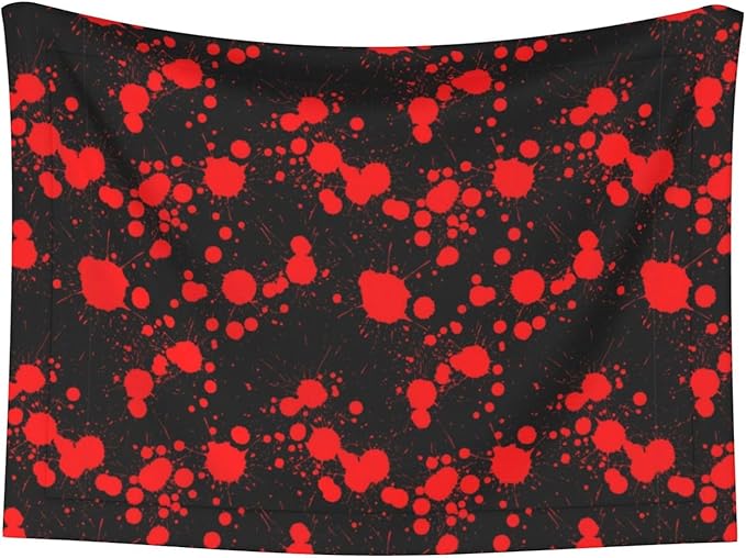 Reversible Dog Blanket for Beds Couches, Classic Horror Blood Splatter Black, Double Sided Cat Blanket with Textured Dot Feel and Smooth Feel for Seasonal Comfort All Year