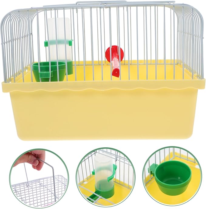 VANZACK Cage, Portable Bird Travel Cage with Food and Water Box - Pet Cage Carrier Easy Travel for Small Birds Like Parakeets and Cockatiels