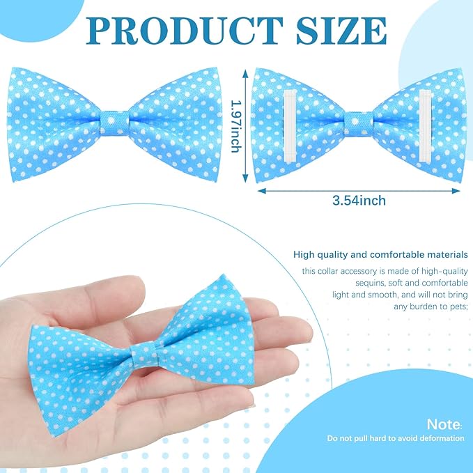 Jutom 40 Pcs Spring Dog Bow Ties Dots Collar Bow Ties Puppy Neckties Bulk Elastic Bands Adjustable Pet Dog Grooming Accessories for Small Medium Large Pet Birthday Wedding Parties