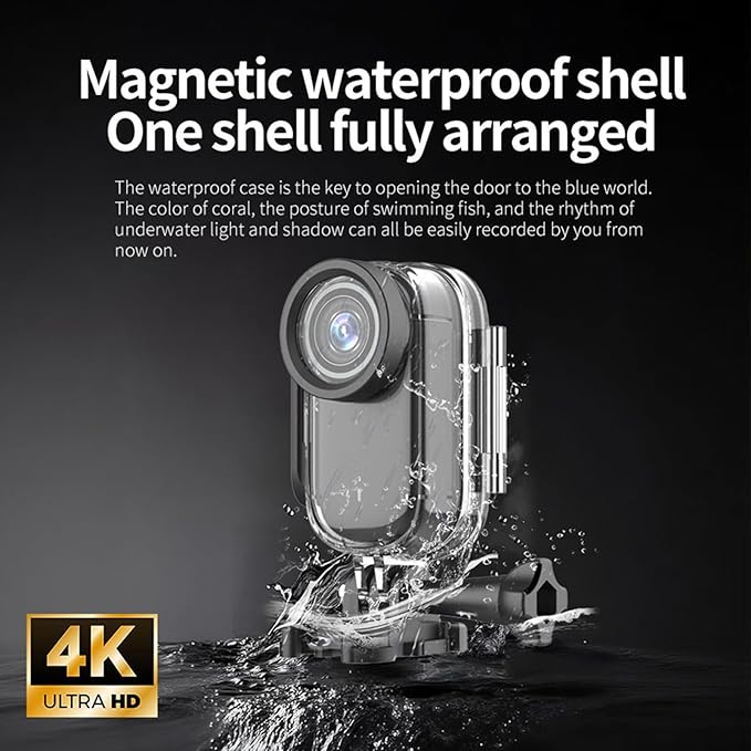 Wearable Camera, 4K Resolution 8MP WiFi Water Proof with Magnetic, for Pet Lovers Sports Travel Diving Fishing Surfing