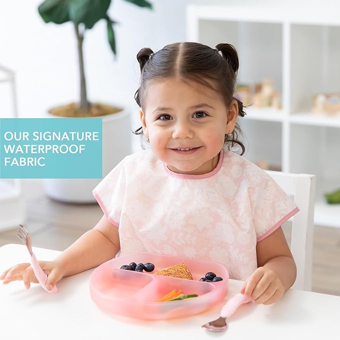 Bumkins Bibs - Toddler Bibs, Waterproof, Large for 1-3 Years, Short Sleeve